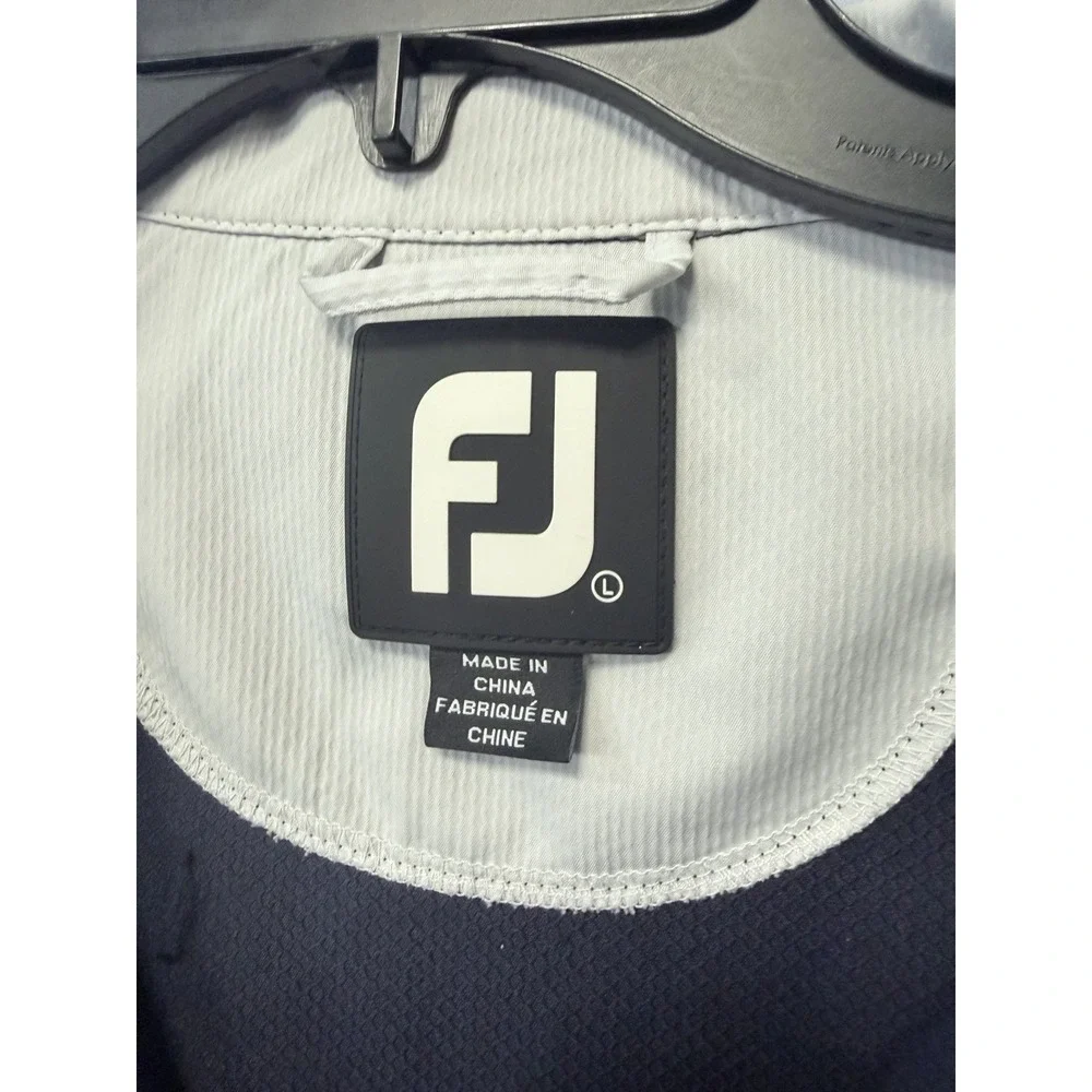 FootJoy DRYJOYS Quarter Zip Golf Short Sleeve Pullover Windbreaker Blue Large